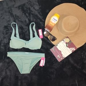 Green cheeky bathing suit size S (0-2)